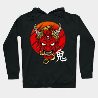 Japanese Occult Demon Mask Devil Oni Harajuku T-Shirt Hoodie